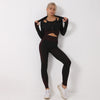 3PCS Yoga Set Seamless Sport Set Women Gym Clothing Leggings Women Crop Top GySports Bra Women Fitness m Set Womens Outfits Tracksuit