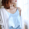 Solid Sleeveless Casual Tops V-Neck Female Vest  Women  Summer Silk Tank