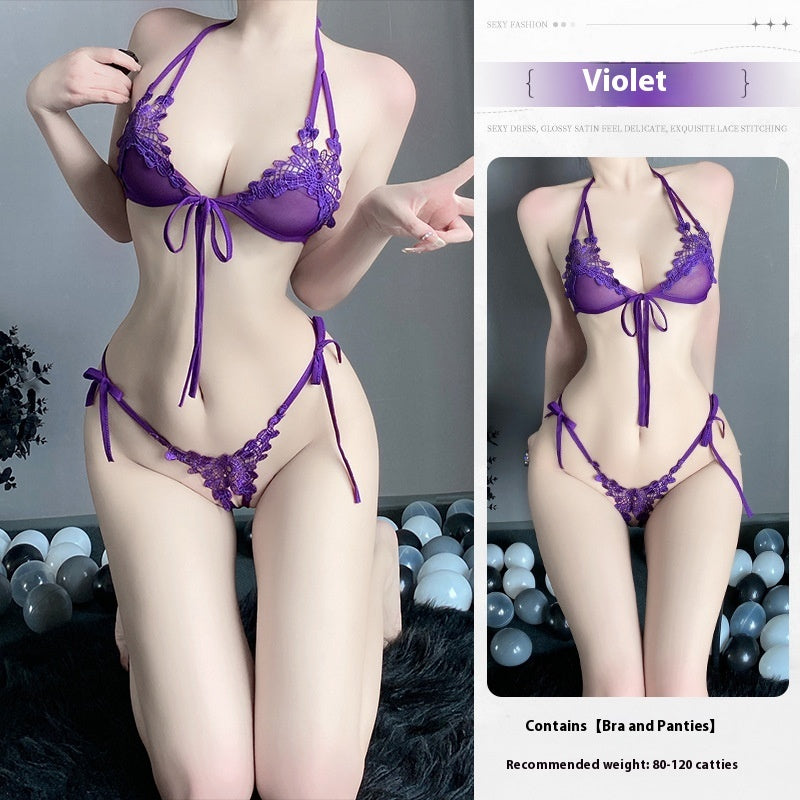 Sexy Lingerie Sexy Three-point Small Breast Size Exaggerating Bra Pure Desire Style Uniform Suit