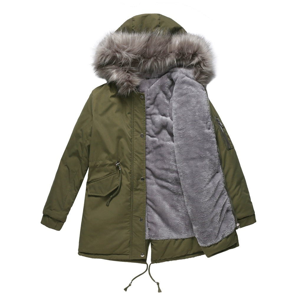 Parka Cotton-padded Coat Mid-length Hooded