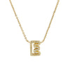 Brass 18K Inlaid Zirconium 26 English Small Letters Pendant Necklace