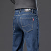 Fleece Padded Jeans Men's Straight Slim Elastic Thickening