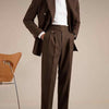 Casual Double Pleated Straight Business Not Tight Suit Pants