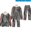 Creative Leopard Print Sweater Casual Pants Suit