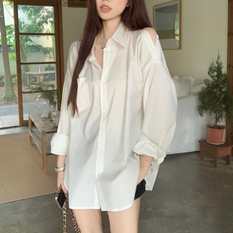 Women's Autumn Off-the-shoulder Long Sleeve Shirt