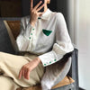 Elegant Jade Buckle Silk Shirt