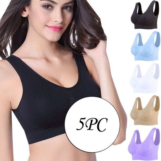 5 pack medium impact Comfort Sports Bras