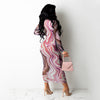 Women's See-through Printed Long-sleeved Dress