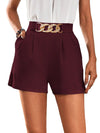 Casual Women's Elegant High Waist Crimp Straight Leg Shorts