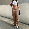 Autumn And Winter European And American Women's Clothing Tooling Straight-leg Trousers