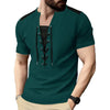 Casual Multicolor Stitching Rope Round Neck Short Sleeve