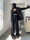 Casual High Waist Drooping Suit Mopping Purple Pants