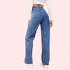 High Waisted Washed Straight Leg Jeans for Women