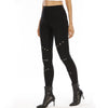 Sports Hip Lifting Cropped Solid Color Black Zipper Vulnerability Leggings