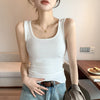 Spring And Summer New Wide Shoulder Vest For Women Big U-neck