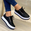 Fashion Flats Sneakers Women Ribbon Lace-up Platform Shoes