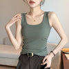 Spring And Summer New Wide Shoulder Vest For Women Big U-neck