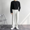 Loose Korean Style Casual White Wide Leg Trousers