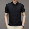 Ice Silk Short Sleeve Polo Men's Lapel Half Sleeve Jacquard T-shirt