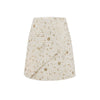 Gold Sequined White A- Line Style Skirt Short Skirt