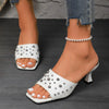 Slippers Plus Size Rivet Open Toe Stilettos