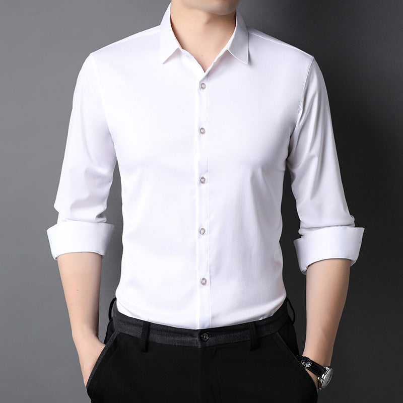 Men's Shirt Leisure Iron-free Micro-elastic Long Sleeve