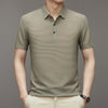 Ice Silk Short Sleeve Polo Men's Lapel Half Sleeve Jacquard T-shirt