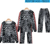 Creative Leopard Print Sweater Casual Pants Suit