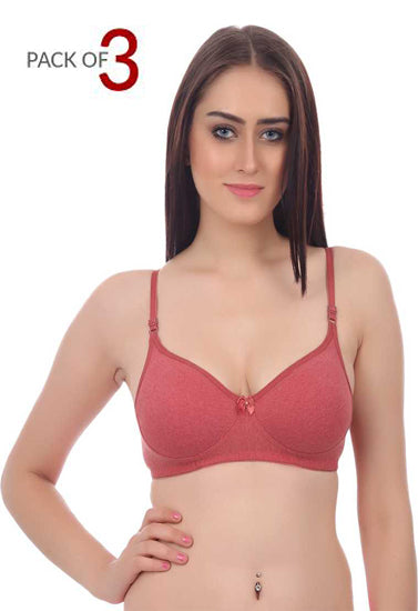 Soft & Cozy Cotton Bra-Pk Of 3