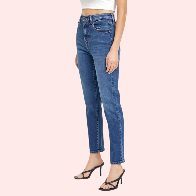 Women's High Rise Classic Slim Straight Denim Jeans