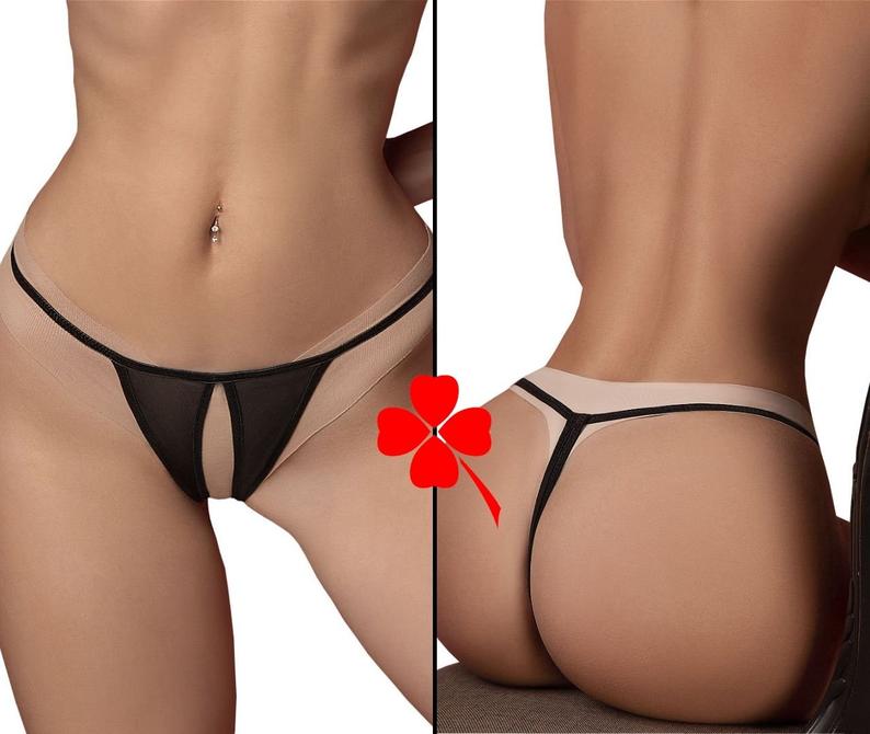 Crotchless thong Women's Sexy panty