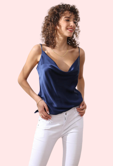 Elegant Cowl Neck Silk Camisole for Women