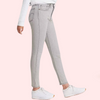 High Rise Skinny Jeans in Gray with Low Stretch